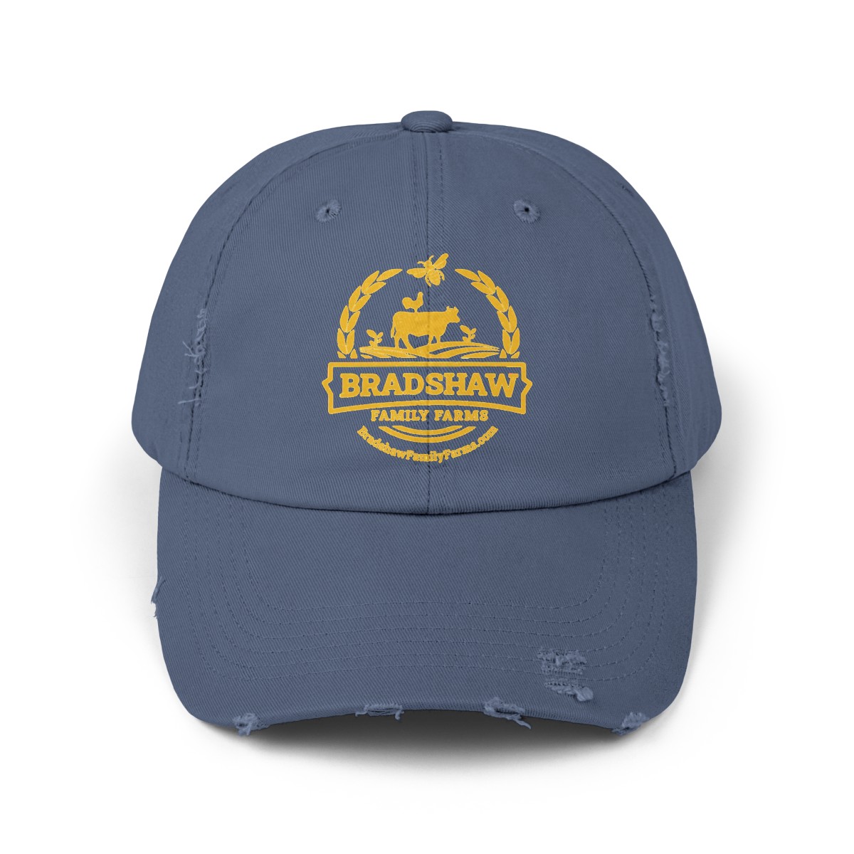 Bradshaw family farms logo on hat