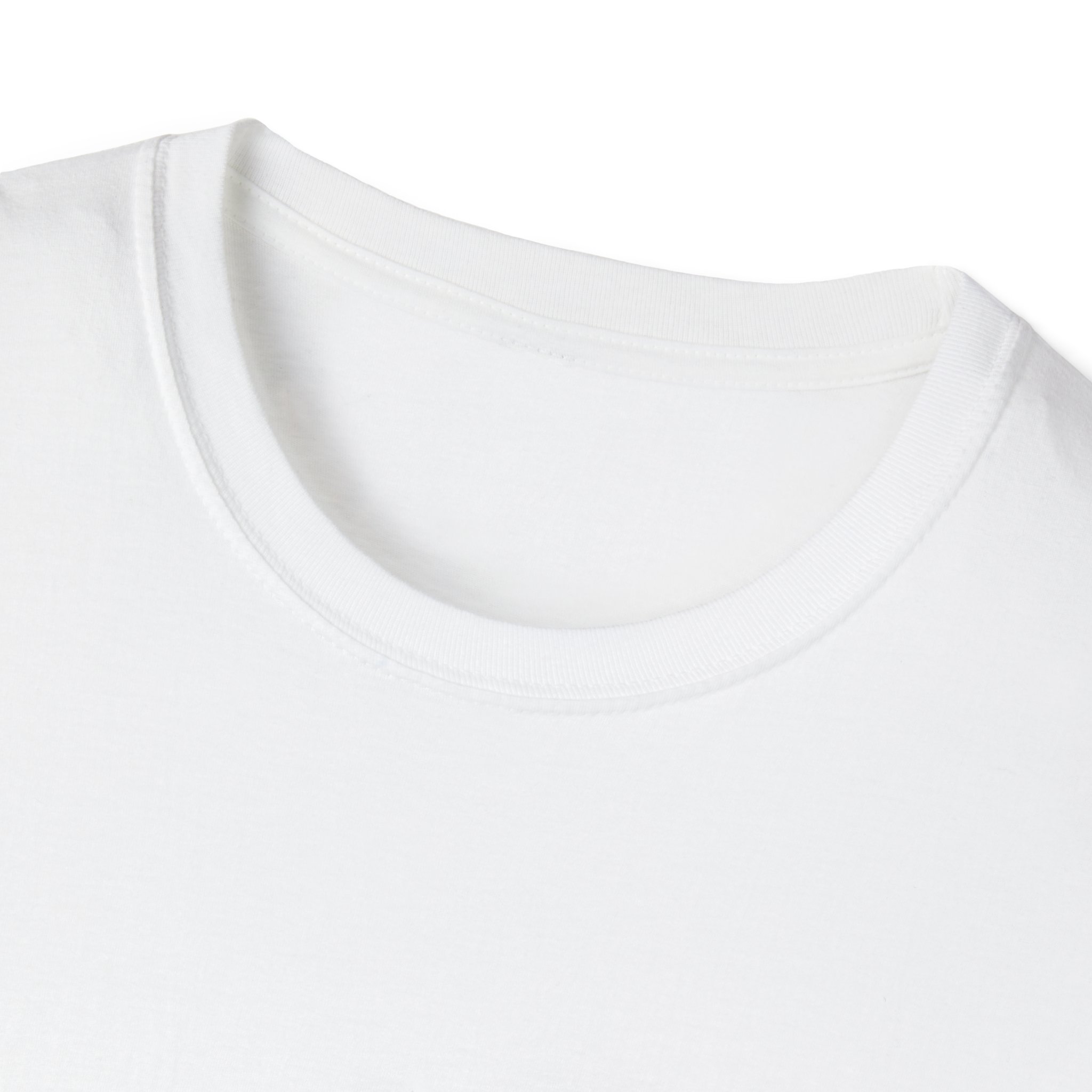 A close-up view of the neckline and upper chest area of the Casual Graphic Tee—perfect for summer days, everyday wear, gifts for friends, birthday apparel, or as an inspirational quote shirt.